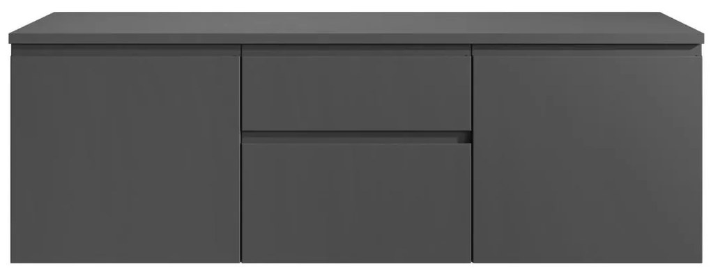 Szafka łazienkowa wisząca pod umywalkę - Szary - 150 cm - JIMENA II