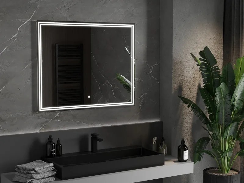 Mexen Taco lustro łazienkowe podświetlane 100 x 80 cm, LED 6000K, antypara - 9805-100-080-611-00