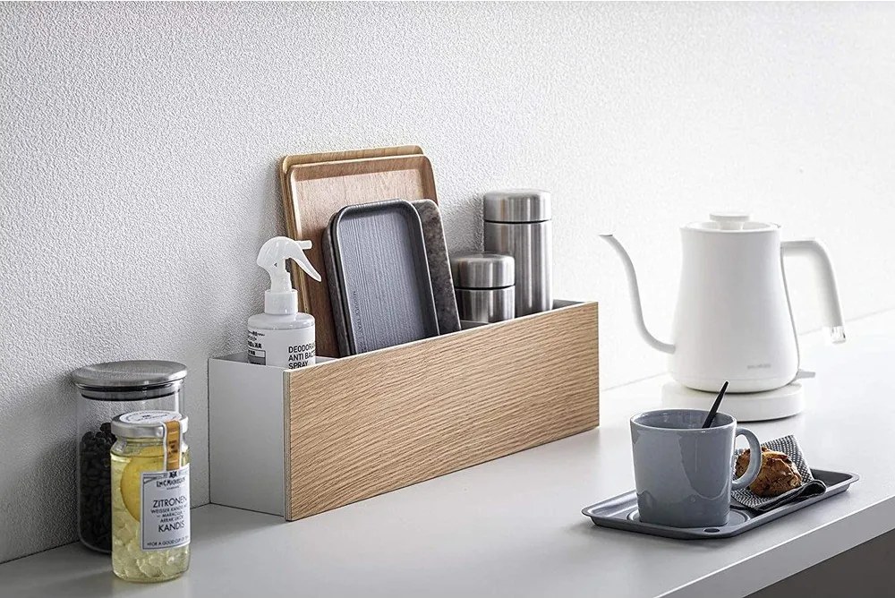 Biało-naturalny metalowy organizer na artykuły papiernicze Rin – YAMAZAKI