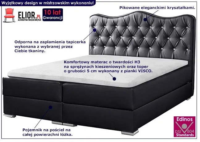 Łóżko kontynentalne Orchidea 200x200 - 44 kolory