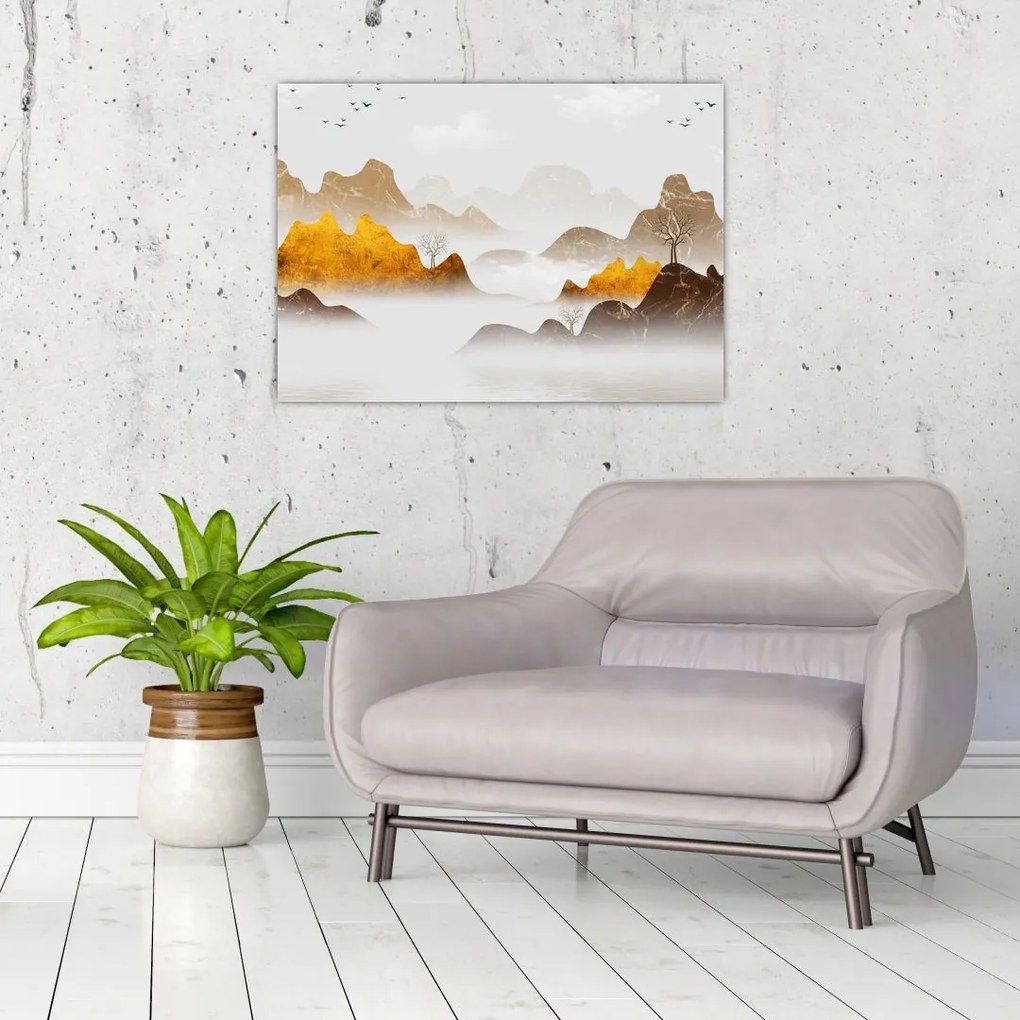 Obraz - Góry we mgle (70x50 cm)