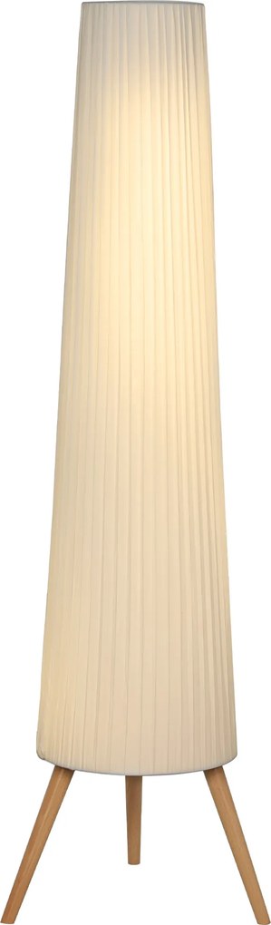 HOMCOM Lampa stojąca LED do salonu ściemnialna, trójnóg drewniany, włącznik nożny, 46 x 46 x 153 cm, Weiß