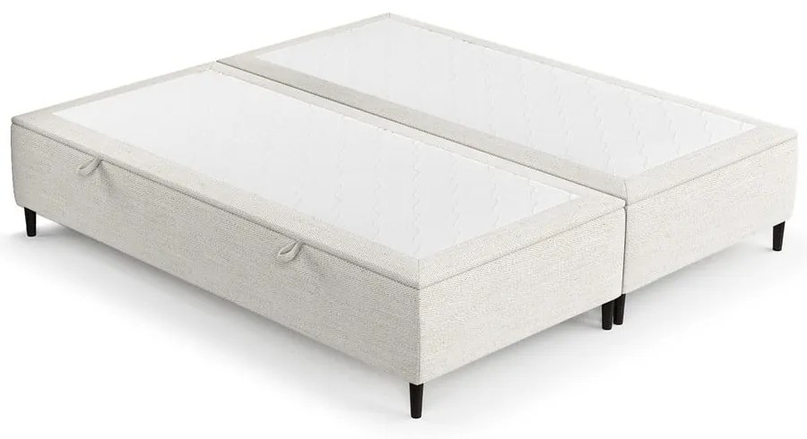 Kremowe tapicerowane łóżko dwuosobowe ze schowkiem 200x200 cm Tate – Maison de Rêve