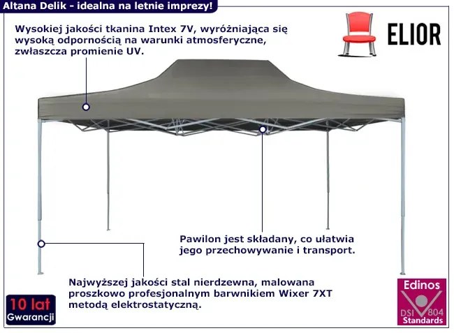 Minimalistyczna altana ogrodowa antracyt - Sloe