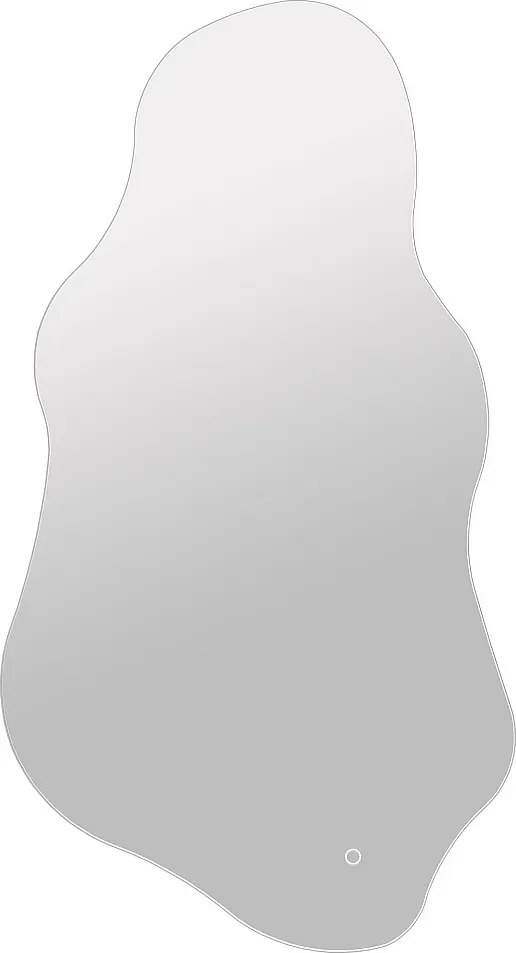 Podświetlane lustro łazienkowe w organicznym kształcie z funkcją przeciwmgielną i przyciskiem dotykowym - 54 x 100 cm - MERANDIA