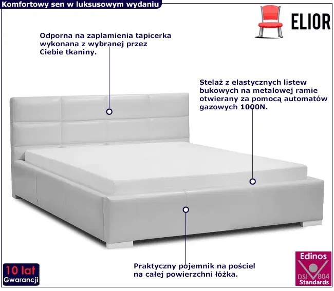 Łóżko tapicerowane 140x200 E1-G37