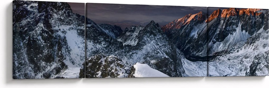 Obraz - Wschód słońca w górach (170x50 cm)