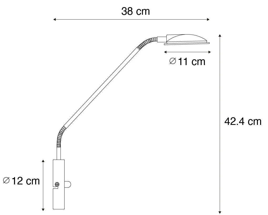 Nowoczesna lampa ścienna stalowa z diodami LED - Eva Nowoczesny Oswietlenie wewnetrzne