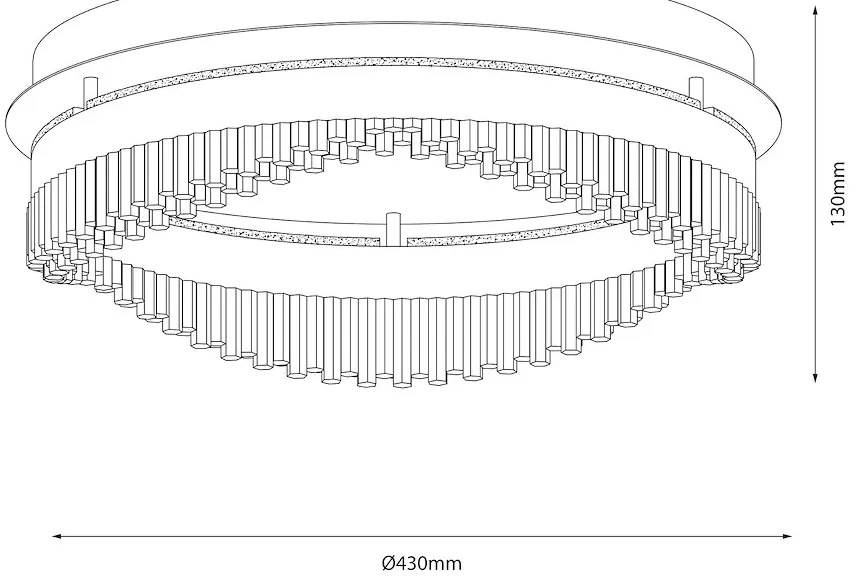 Lampa sufitowa złota, kryształki PRECIOSA 36W LED