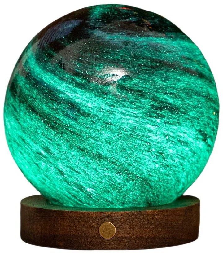 Lampa stołowa LED w ciemnym naturalnym kolorze ze szklanym kloszem (wysokość 13 cm) Stellar Ocean – Gingko