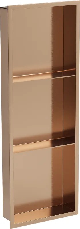 Mexen X-Wall-R półka wnękowa z kołnierzem i półką 90 x 30 cm, miedź szczotkowana - 19C0903010S