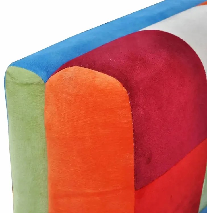 Klubowy fotel patchwork z chromowaną podstawą F4-E35