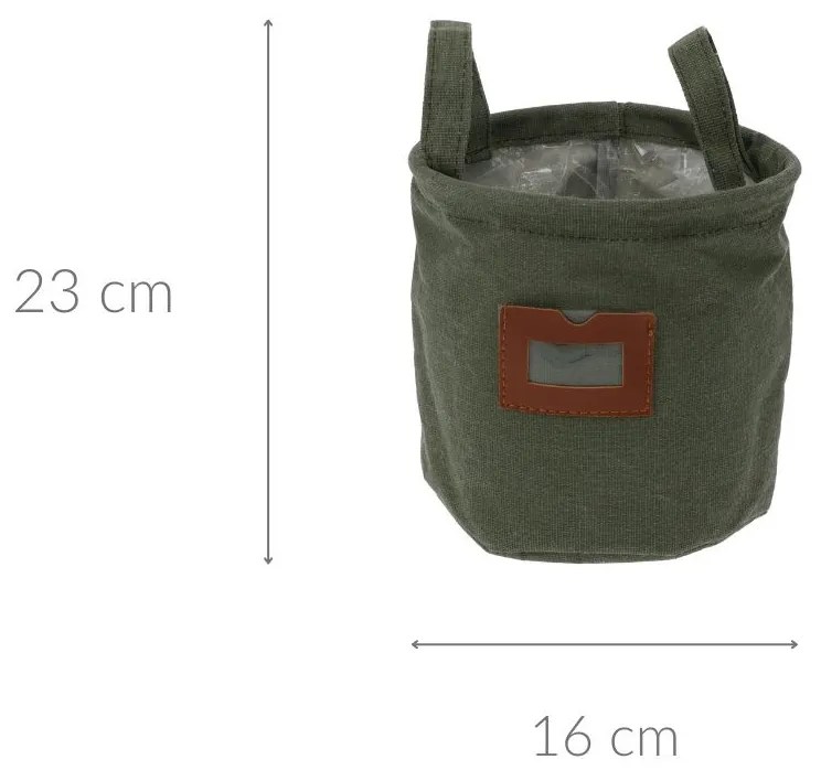 Kosz materiałowy z okienkiem oraz uchwytami, Ø 16 cm