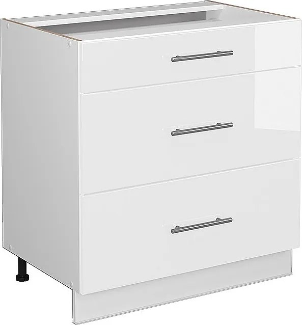 Szafka dolna do kuchni biały wysoki połysk 80x51.6x82 fame-line