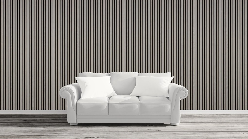 Drewniany panel akustyczny, 2400 x 600 mm, 5 szt, dąb grafitowy