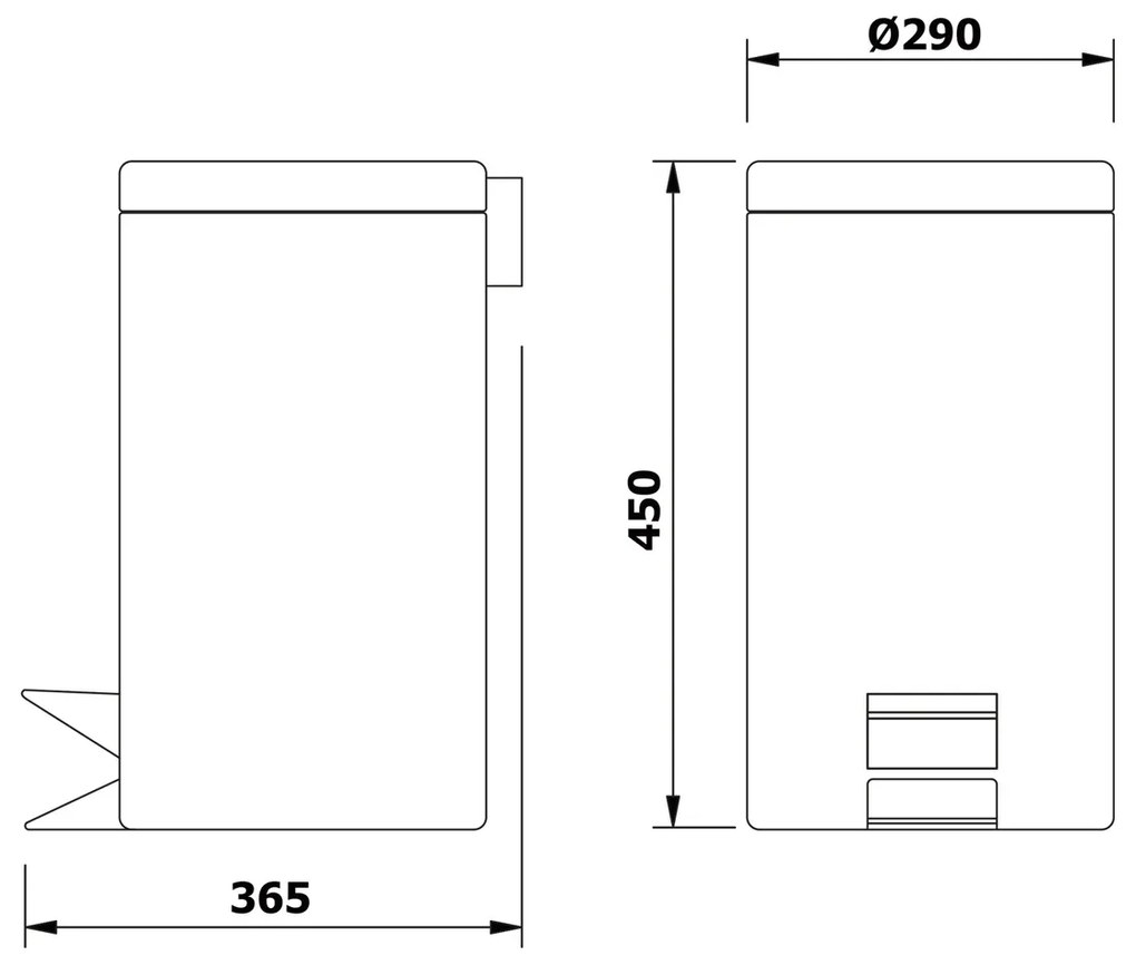 AQUALINE 27120 Simple Line Kosz na śmieci okrągły 20 l, stal nierdzewna