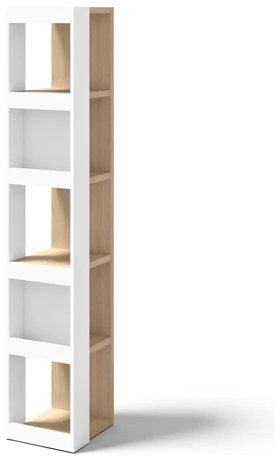 Biały regał w dekorze dębu 40x188 cm Ella – TemaHome