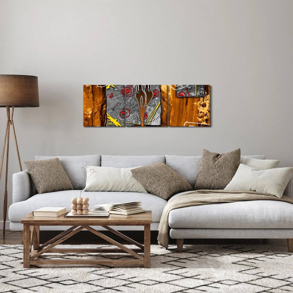 Obraz starożytnego obrazu (z zegarem) (90x30 cm)