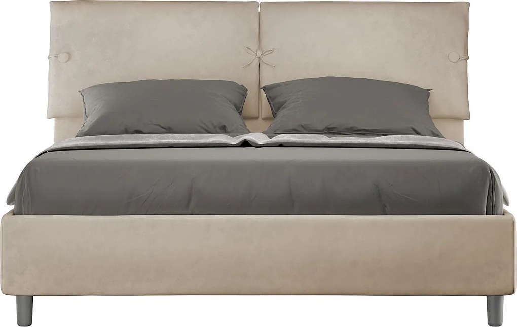 Łóżko bez stelaża tapicerowane 160x200 microfibra Piaskowy Sleeper