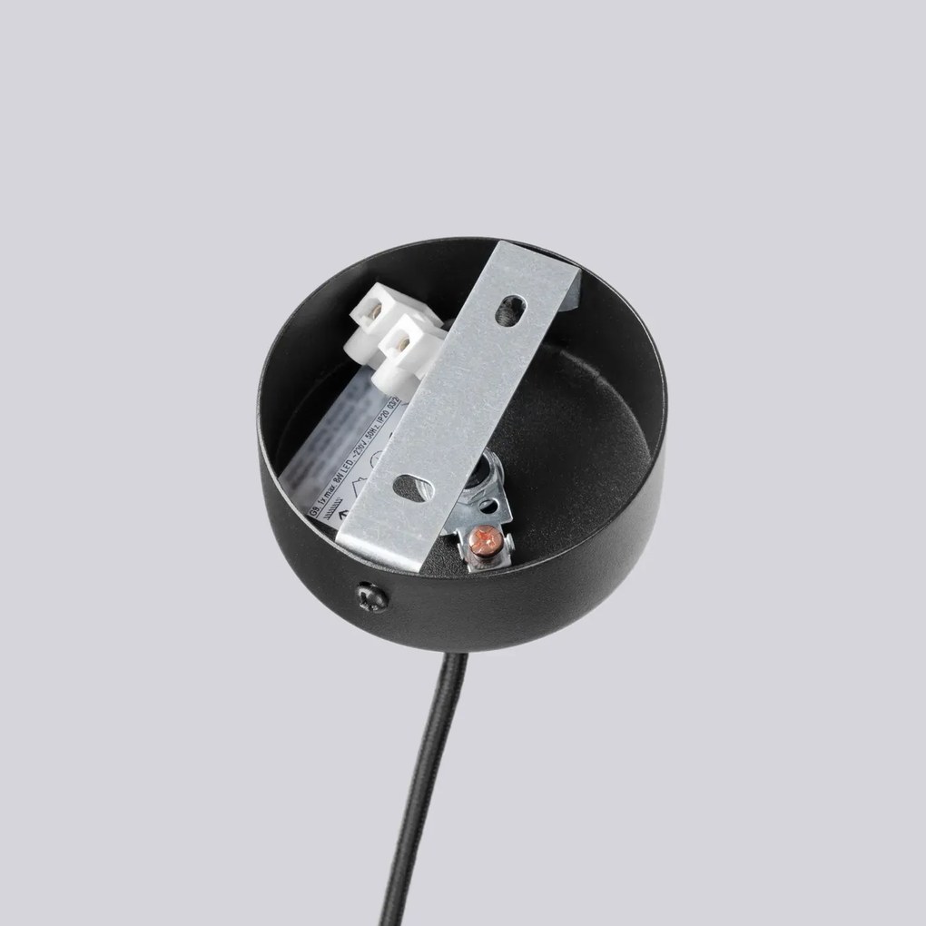 Żyrandol HALO 6 czarny ryflowany SOLLUX  LIGHTING