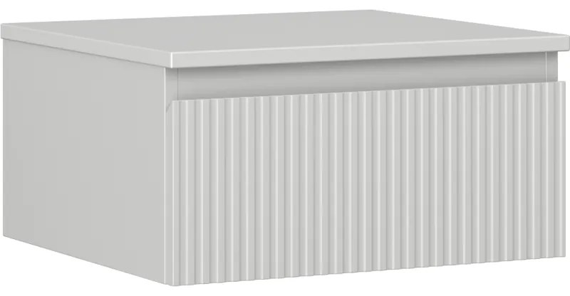 Mexen Rivel szafka łazienkowa podumywalkowa 50 cm z blatem, 1 szuflada, ryflowana , szara mat - 91A20-05023-1-BFC62