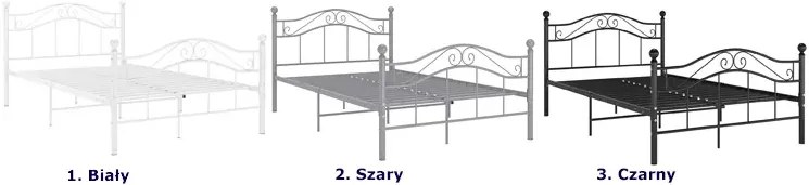 Białe metalowe łóżko pojedyncze 120x200 cm H4-N05
