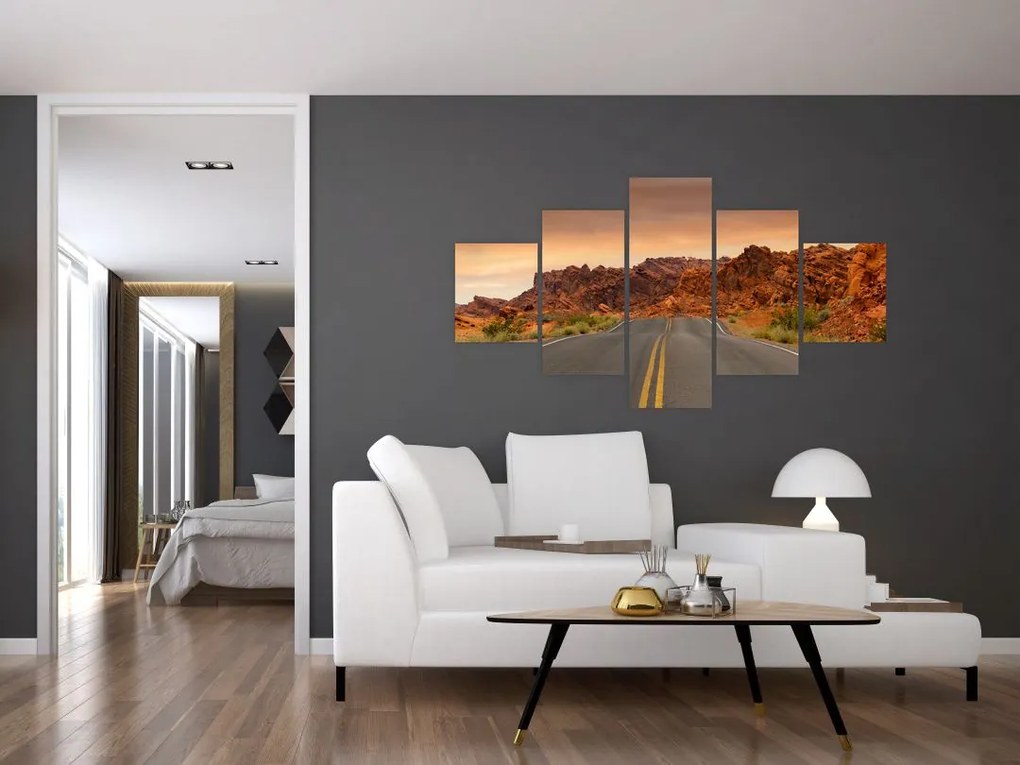 Obraz drogi i skał (125x70 cm)