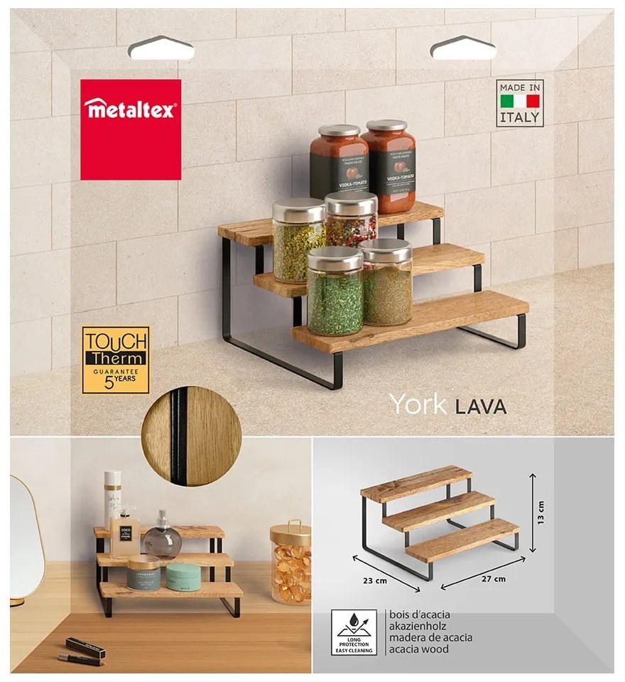 Drewniany organizer na przyprawy York – Metaltex
