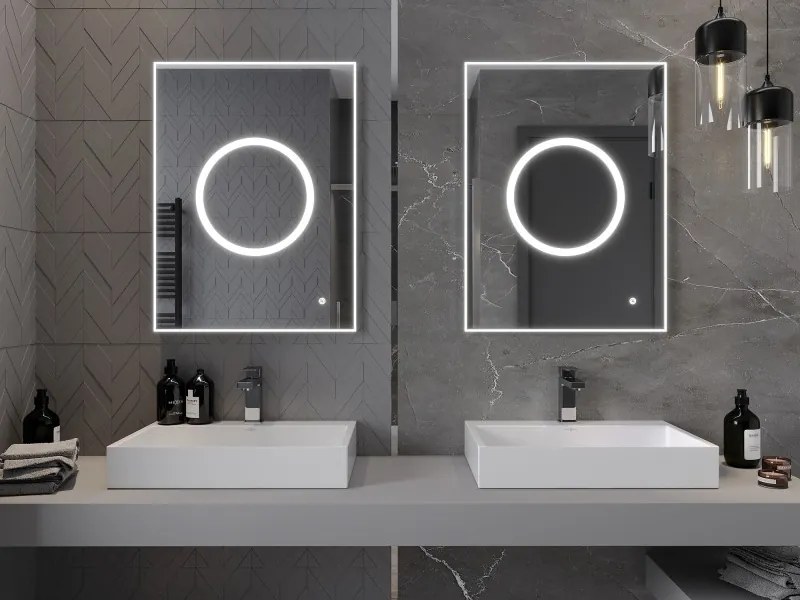 Mexen Koga lustro łazienkowe podświetlane 60 x 80 cm, LED 6000K, antypara - 9821-060-080-611-00