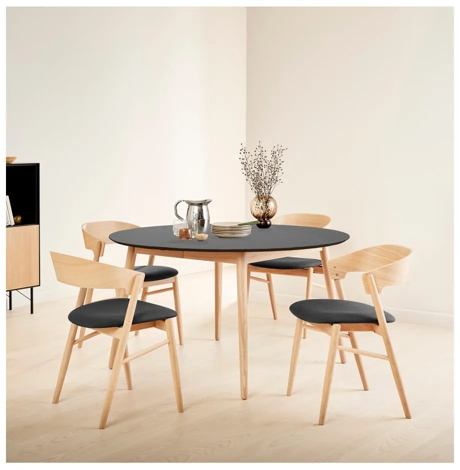 Okrągły rozkładany stół z dodatkowym blatem w dekorze dębu ø 135 cm Meza – Hammel Furniture