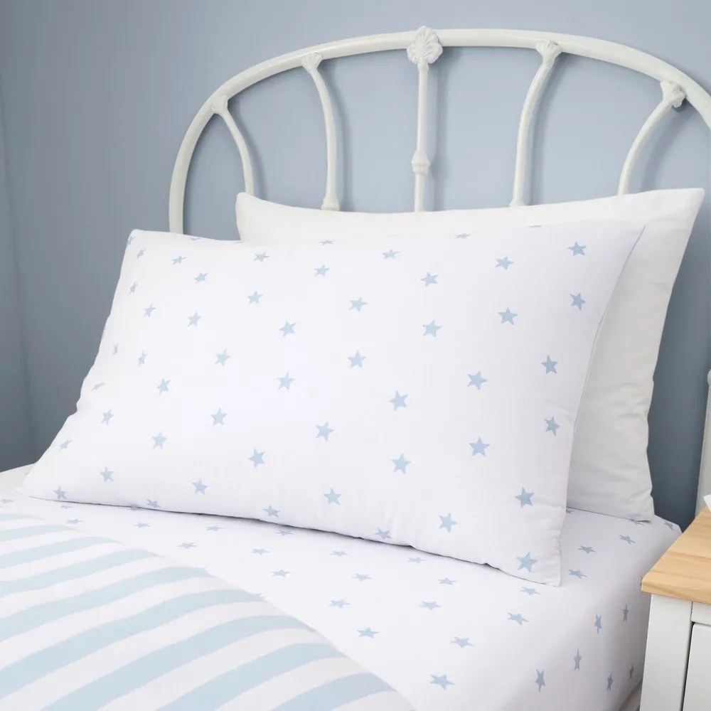 Biało-niebieska bawełniana pościel dziecięca jednoosobowa 135x200 cm Mini Star &amp; Stripes – Bianca