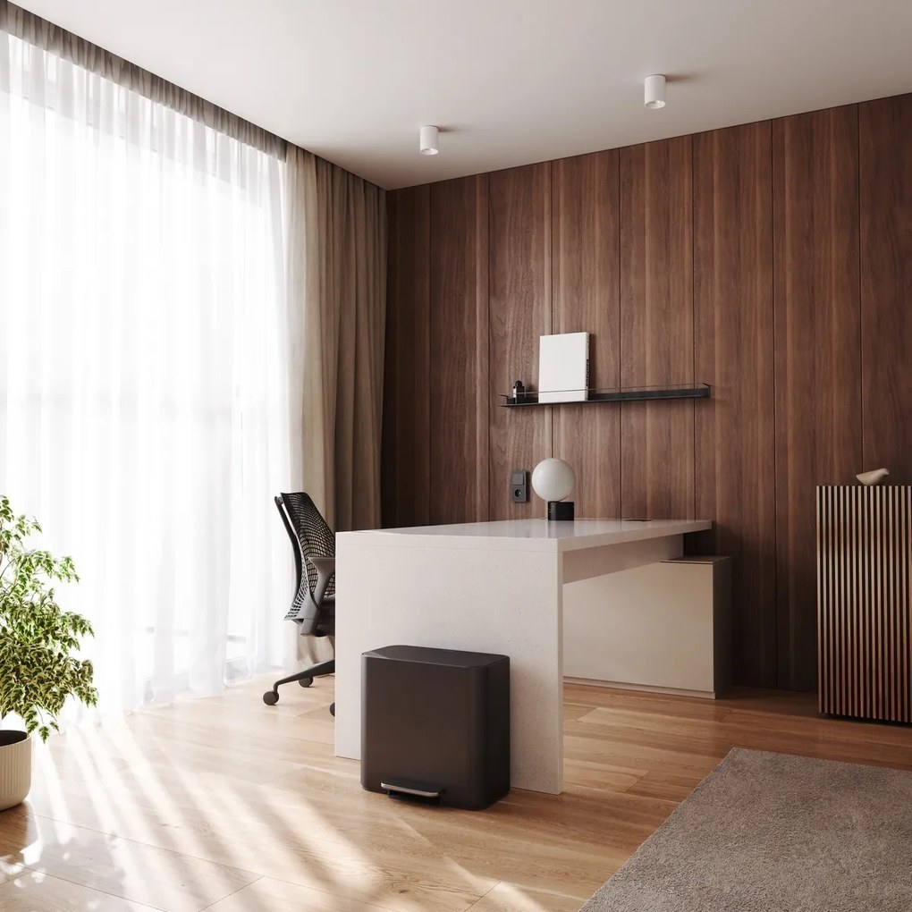 Simplehuman Mini kosz na śmieci z pedałem dosegregacji odpadów 15 l, czarny matowy