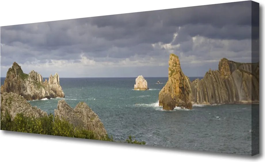 Zdjęcie na płótnie Fale Rozbijające się o Skały