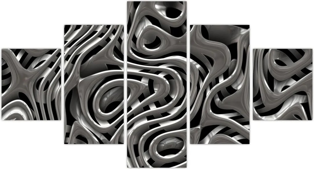 Obraz - Metaliczna abstrakcja (125x70 cm)