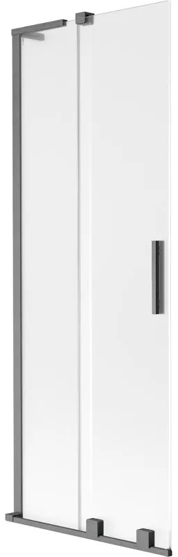 Mexen Velar L parawan nawannowy 2-skrzydłowy rozsuwany 75 x 150 cm, szron, gun gray szczotkowany - 896-075-003-31-66