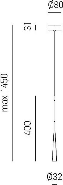 Dafne - Czarna lampa wisząca LED 7W 3000K IP20 - Minimalistyczna lampa sufitowa LED z aluminium - Zasilacz w zestawie - Maksymalna długość 145 cm
