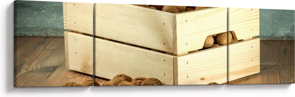 Obraz - Jesienna martwa natura z orzechami (170x50 cm)