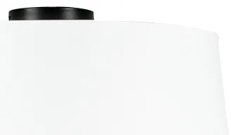 Czarna matowa lampa sufitowa zbiałym kloszem 45 cm - Combi Nowoczesny Oswietlenie wewnetrzne