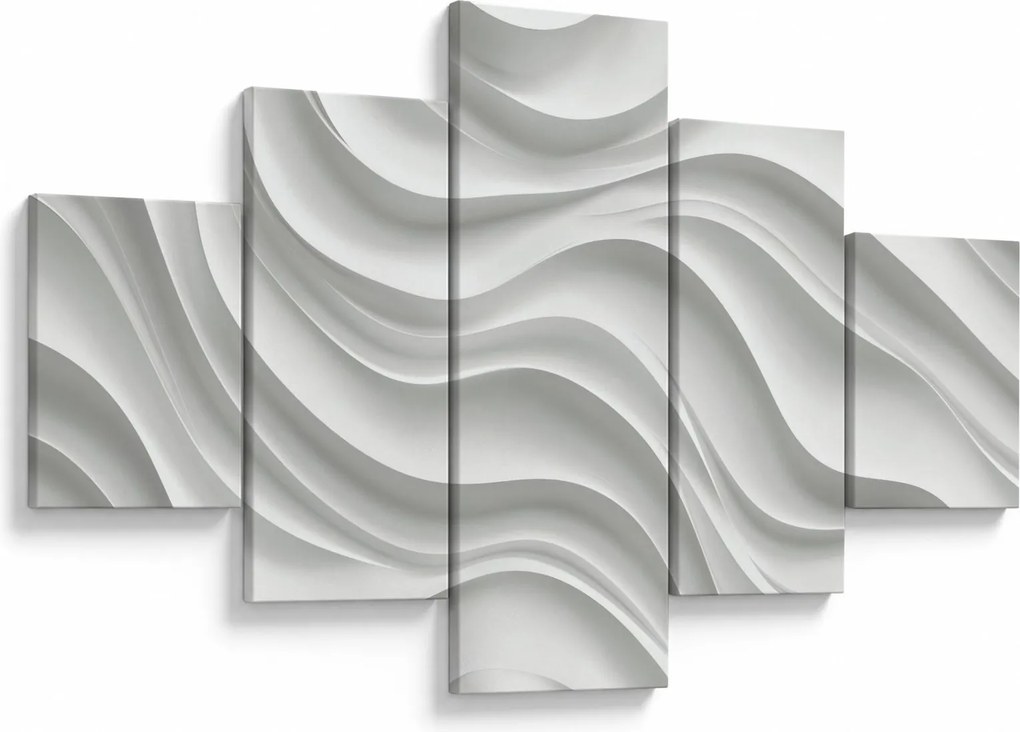 Obraz - 3D białe fale (125x70 cm)