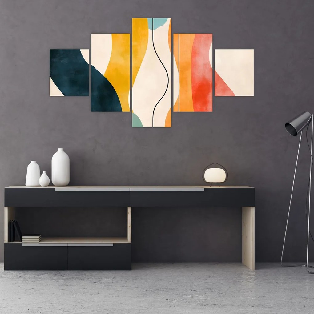 Obraz - Minimalistyczna kolorowa ilustracja II. (125x70 cm)