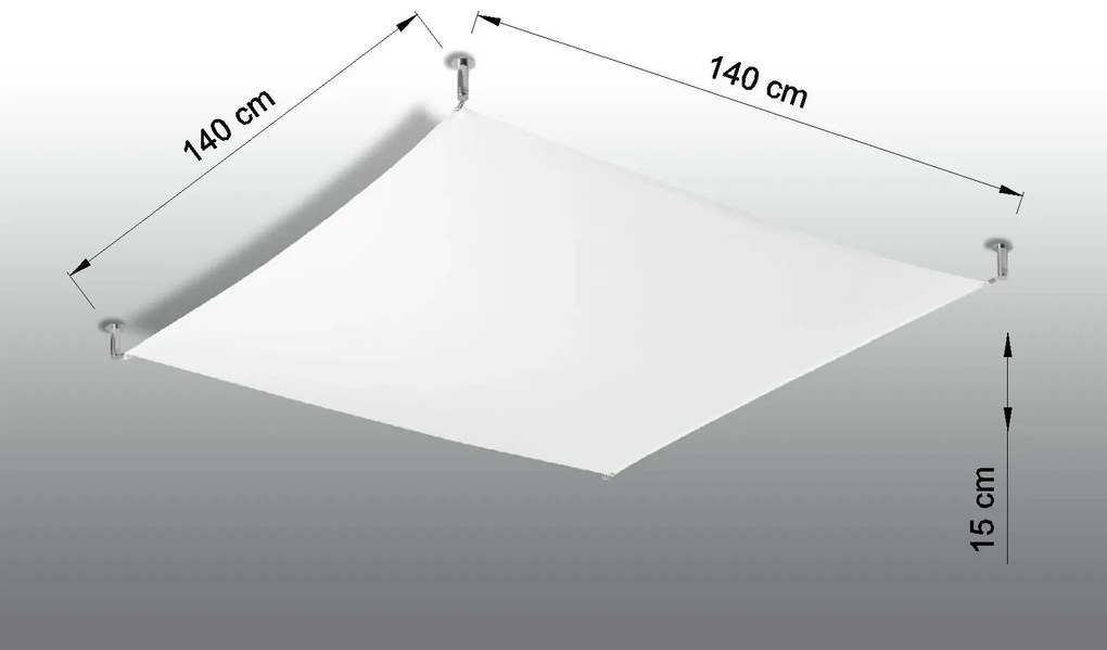 Biały nowoczesny plafon z tkaniny 140x140 cm - EX660-Uvefi