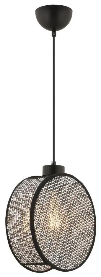 Lampa wisząca na lince DRUM 1xE27/60W/230V szary/czarny