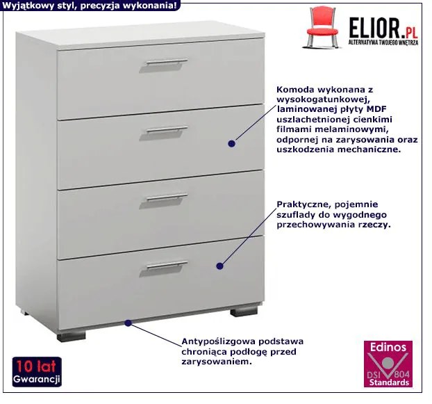 Biała minimalistyczna komoda 80 cm - Hreida