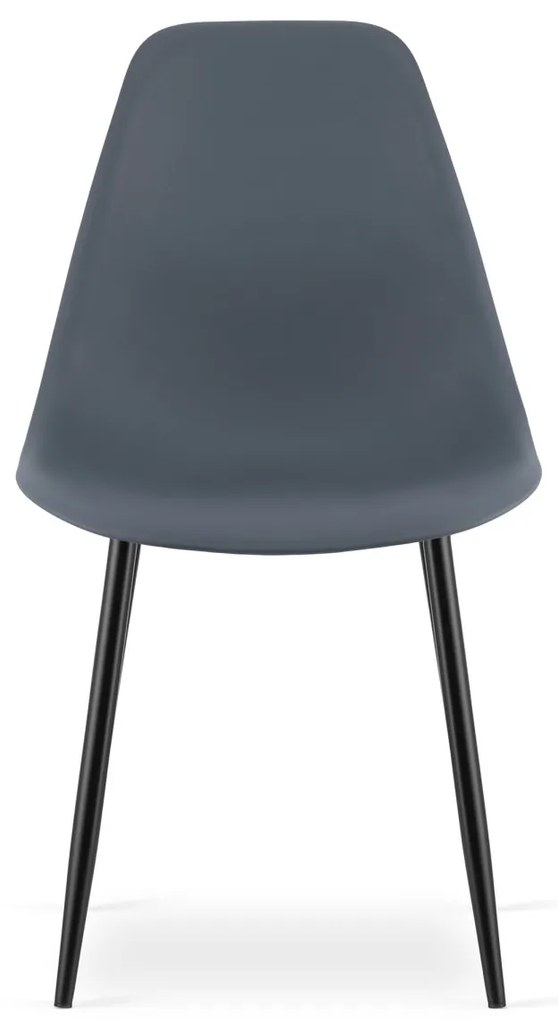 Zestaw 4 łupkowoszarych krzeseł OSAKA z czarnymi nogami