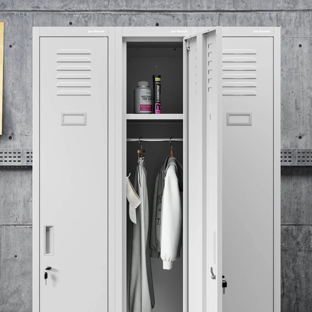 Szafka pracownicza metalowa szara: KACPER II 1 Plus