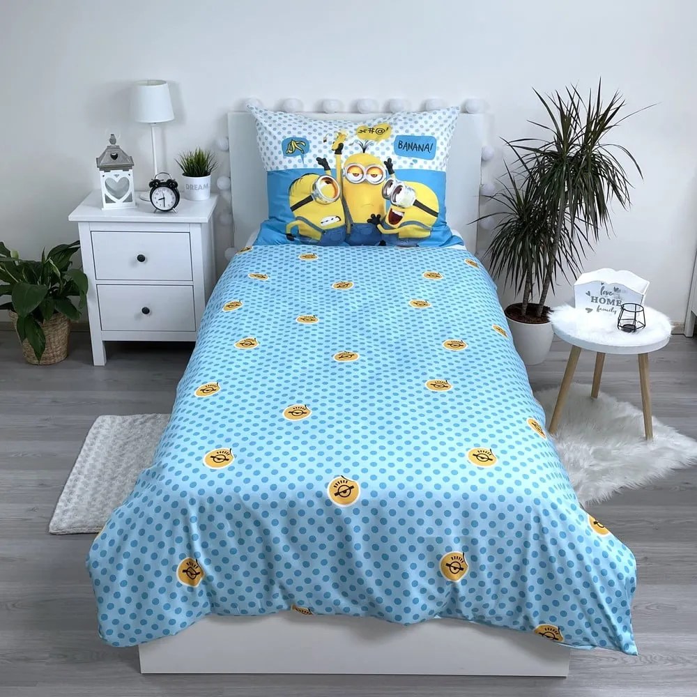 Dziecięca pościel jednoosobowa z mirowłókna 140x200 cm Minions 2 – Jerry Fabrics