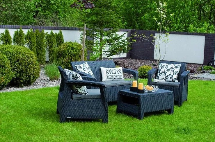 Zestaw mebli ogrodowych CORFU antracyt