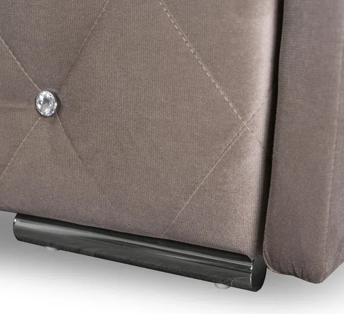 Sofa Rozkładana z Funkcją Spania VIVO Dwuosobowa Beżowa Glamour do Salonu