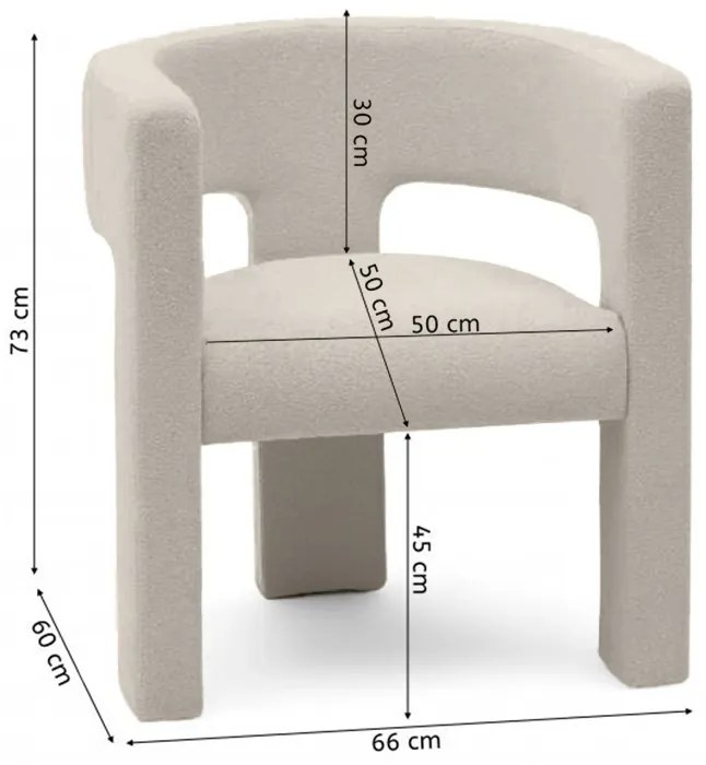 Beżowoszary designerski fotel ALPHA LOOP