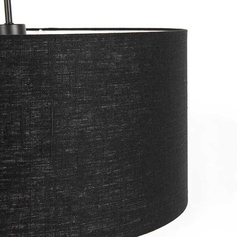 Nowoczesna lampa wisząca czarna z czarnym kloszem 50 cm - Combi 1 Nowoczesny Oswietlenie wewnetrzne